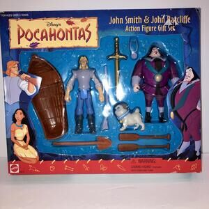 VINTAGE 95’Disney Mattel Pocahontas SMITH & RATCLIFFE ACTION FIGURE PLAY SET NEW